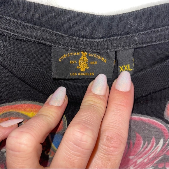 CHRISTIAN AUDIGIER Black Graphic T-Shirt XXL - Picture 3 of 8